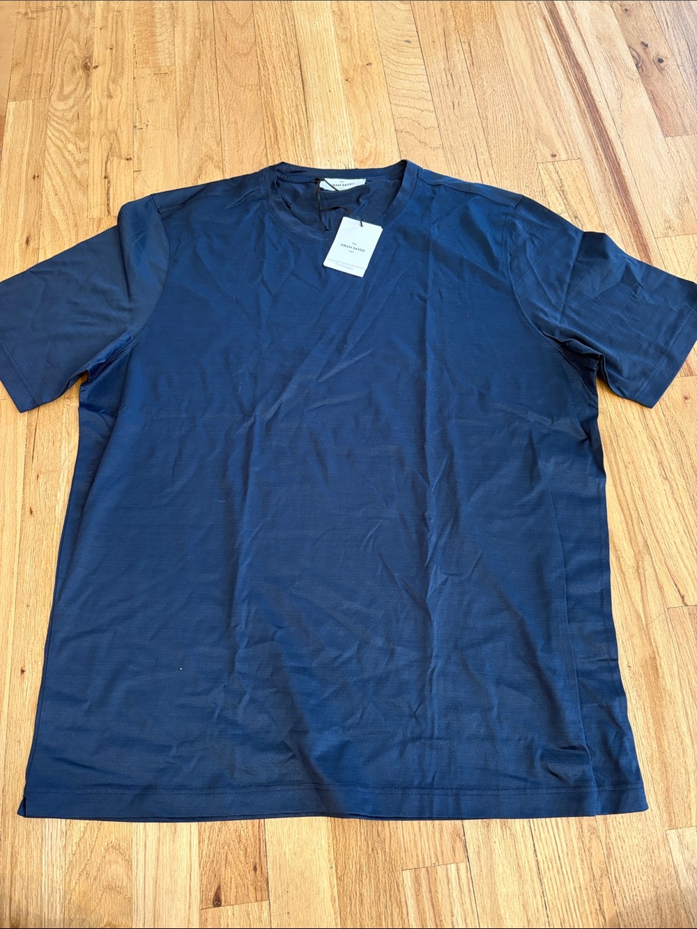 Gran Sasso Navy Short Sleeve Crew Neck Tee